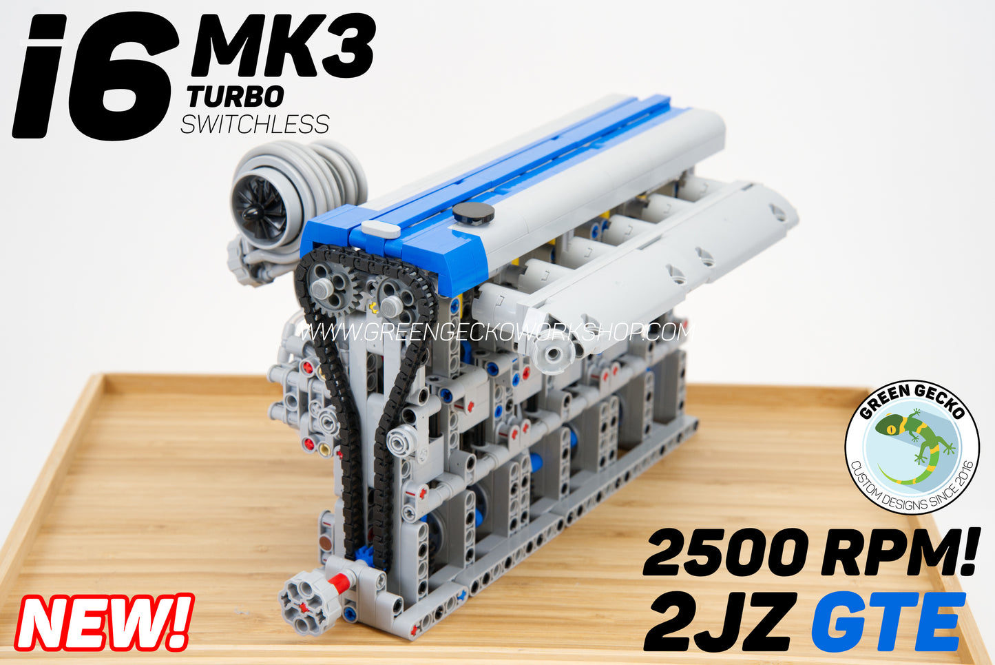 Complete Kit - MK3 Inline 6 Cylinder Turbo Lego Pneumatic Engine - 2JZ GTE Edition - 2500 RPM 🔥 20% OFF! 🔥
