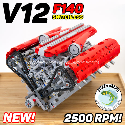 Complete Kit - V12 Lego Pneumatic Engine - F140 Edition - Switchless 2500 RPM 🔥 20% OFF! 🔥
