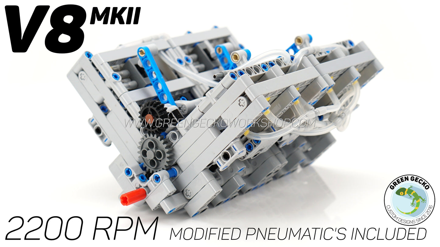 Komplettes Kit – MK2 V8 Lego Pneumatischer Motor – 2200 U/min