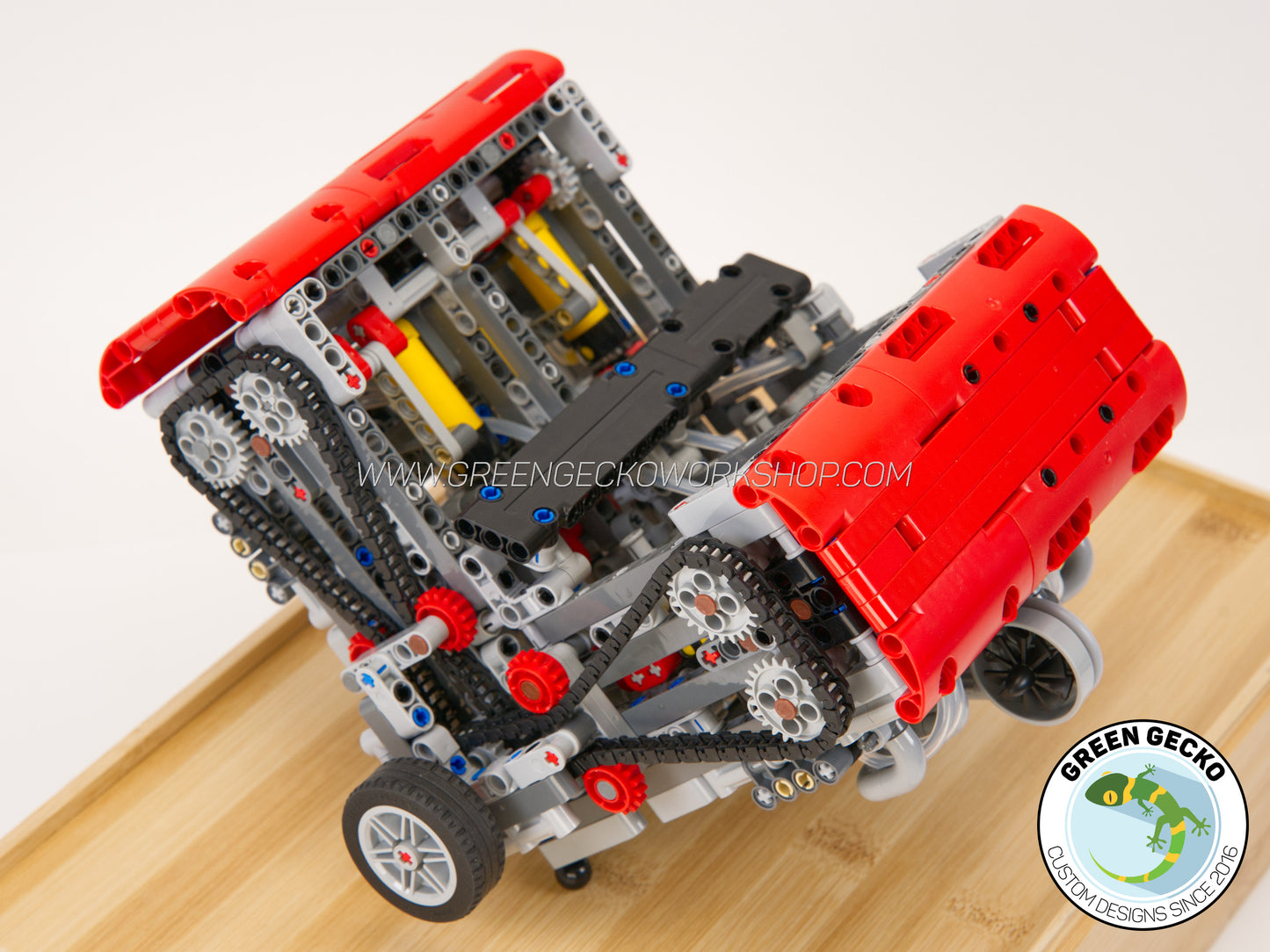 Complete Kit - MK4 V8 Twin Turbo Lego Pneumatic Engine - Switchless 2000RPM + FREE 5 Speed Gearbox!