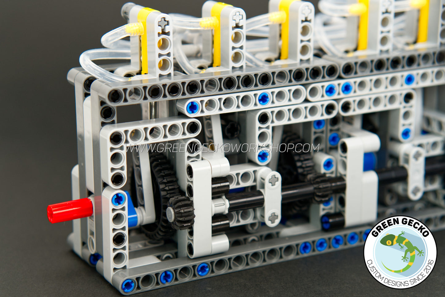 Complete Kit - MK2 6 Cylinder Lego Pneumatic Engine - Inline 6 - 2000RPM + FREE 5 Speed Gearbox!