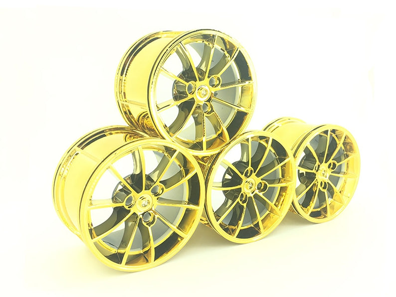 Large Chrome Technic Racing Wheel and Tire Set - 81.6mm