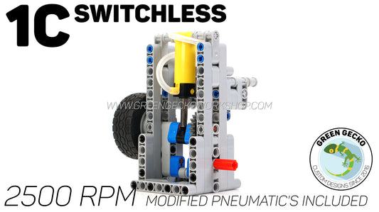 Complete Kit - 1 Cylinder Switchless Lego Pneumatic Engine 2500 RPM