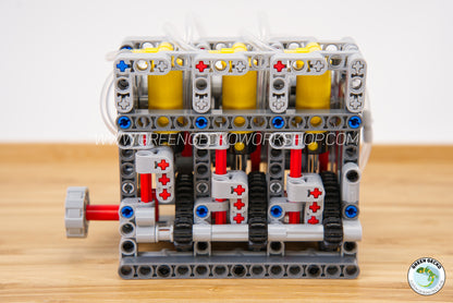 Complete Kit - Inline 3 Cylinder Lego Pneumatic Engine - Switchless 2100 RPM 🔥 20% OFF! 🔥