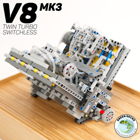 Komplettes Kit - MK3 V8 Lego Pneumatischer Motor - Twin Turbo Switchless