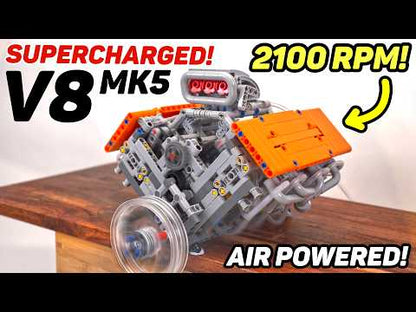Complete Kit - MK5 V8 Supercharged Lego Pneumatic Engine - Switchless 2100 RPM 🔥 20% OFF! 🔥