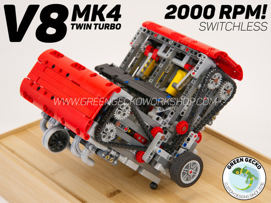 Complete Kit - MK4 V8 Twin Turbo Lego Pneumatic Engine - Switchless 2000RPM