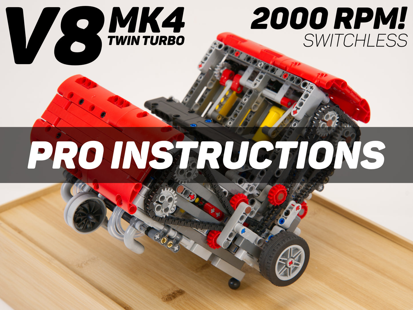 Pro Instructions - MK4 V8 Twin Turbo Lego Pneumatic Engine - Switchless 2000RPM