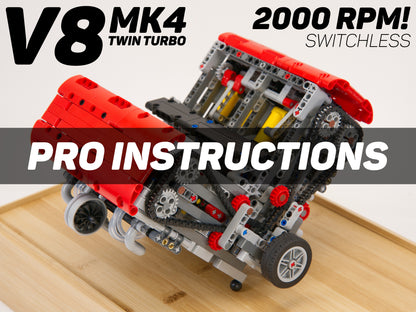 Pro Instructions - MK4 V8 Twin Turbo Lego Pneumatic Engine - Switchless 2000RPM