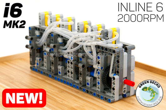 Komplettes Kit – MK2 6-Zylinder-Lego-Pneumatikmotor – Inline 6 – 2000 U/min