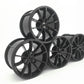 Large Chrome Technic Racing Wheel and Tire Set - 81.6mm