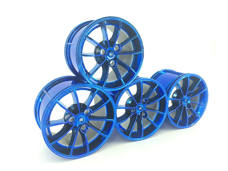 Large Chrome Technic Racing Wheel and Tire Set - 81.6mm