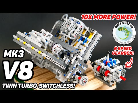 Complete Kit - MK3 V8 Lego Pneumatic Engine - Twin Turbo Switchless – Green  Gecko Workshop