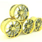 Large Chrome Technic Racing Wheel and Tire Set - 81.6mm